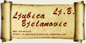 Ljubica Bjelanović vizit kartica